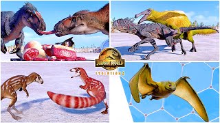 Yutyrannus Deinocheirus Sinosauropteryx 🦖 Jurassic World Evolution 2 Feathered Species Animations [upl. by Jonathan]