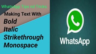 How To Write a Text With Bold Italic Strikethrough Monospace Fonts In Whatsapp Tamil WhatsappUpdate [upl. by Leach]