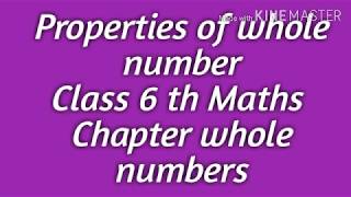 Properties of whole number for class 6 th [upl. by Hirz]