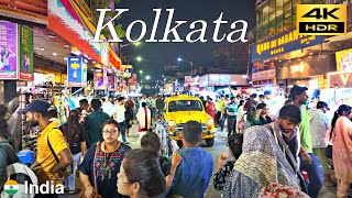 Kolkata Calcutta Walking Tour  Evening Walk Around New Market in Kolkata  India🇮🇳  4K HDR [upl. by Norton]