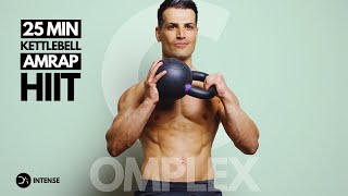 25 Min Full Body KETTLEBELL HIIT Workout  Complex Sets  AMRAP  INTENSE [upl. by Notanhoj]