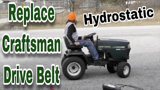 How To Replace The Drive Belt On A Craftsman Garden Tractor Hydro Drive [upl. by Fillbert180]