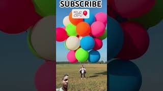 How many ballons need to take me fly shortsfeed mrbeast trending [upl. by Anchie]