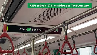 No Annc DataSMRT R151 809810 from Pioneer to Boon Lay [upl. by Yevoc929]