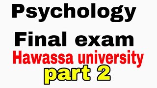 🔴Freshman psychology Final exam Hawassa university part 2 [upl. by Mailiw824]