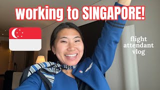 18 HOUR DUTY DAY working to SINGAPORE  international flight attendant vlog [upl. by Georas]