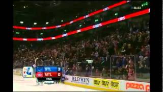 Jaroslav Halak standing Ovation St Louis Blues vs Montreal Canadiens 10 Jan 2012 [upl. by Atnuahsal]