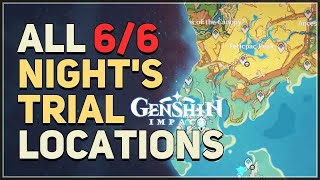 All Nights Trial Locations Genshin Impact [upl. by Liederman]