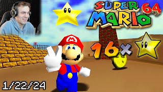 BEATING PBs in 16 Star Mario 64 Speedruns  gamerboy80 VODS 12224 [upl. by Queston]