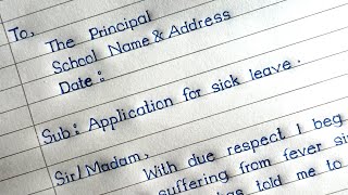 Sick Leave Application  Application For Leave  MM Handwriting [upl. by Sadinoel]