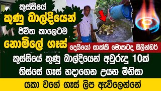 ගෑස් නැතුව ගෑස් ලිප පත්තු කරමු  සිලින්ඩර් වීසි කරමු  Home Made Biogas Unit [upl. by Euqirdor]