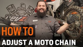 How To Adjust a Motorcycle Chain and Sprockets at RevZillacom [upl. by Marketa]