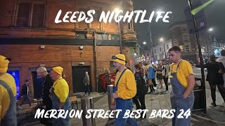 Leeds City Centre Night Life Walk  Best Bars On Merrion Street Northern Quarter  21124 England [upl. by Jedidiah]