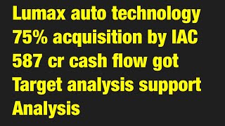 Lumax auto share 75 acquisition by IAC and latest target analysis [upl. by Meredithe]