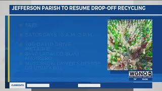 Weekly recycling dropoffs resume in Jefferson Parish [upl. by Leruj]