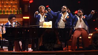 Bruno Mars Anderson Paak Silk Sonic Leave The Door Open Live from the iHeartRadio Music Awards [upl. by Anoiuq]