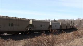 Canpotex amp Potash Corp CN 758 Potash  Derailment Curve AB W DPU 17APR13 SD70M2 8884 Leading [upl. by Suiremed613]