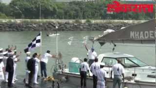 Sagar Parikrama II Indian Navy Sailing Vessel Mhadei flagged off from Mumbai [upl. by Nomyad283]