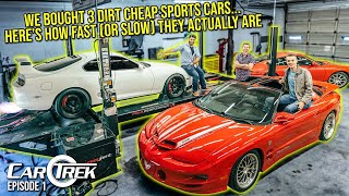 We Bought 3 Dirt Cheap Sports CarsHeres How Fast Or Slow They Actually Are  Car Trek S6E1 [upl. by Rosenwald]