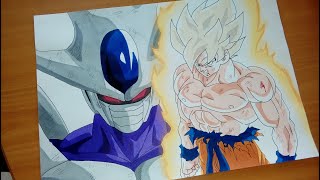 Drawing Goku SSJ vs Cooler Final Form [upl. by Diandra]