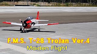 07 FMS T28 Trojan Ver7 Inspection 22  Maiden Flight [upl. by Barthelemy693]