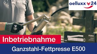 Ganzstahl Fettpresse E500  oelluxx24 [upl. by Enneicul963]