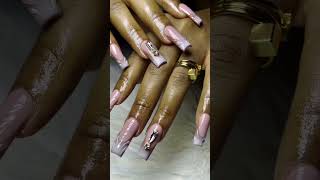 HOW TO Fall Themed French Nails with 3D Textured Nail Design  GelX  Tapered Square Nails [upl. by Markman]