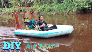 inflatable boat making from chicken wire net and fiberglass part 3 [upl. by Ynamad811]