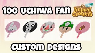 100 Uchiwa Fan Custom Designs in ACNH update  Animal Crossing New Horizons [upl. by Aleiram]