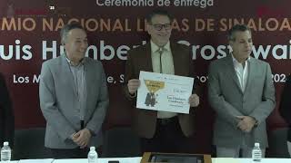 Recibe Luis Humberto Crosthwaite el Premio Nacional Letras de Sinaloa 2024 20 Noviembre 2024 [upl. by Ahsahtan670]