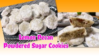 Lemon Pecan Powdered Sugar Cookies easyrecipe christmastreats cookies [upl. by Yssis]