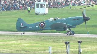 RAF Leuchars Airshow 2013  Spitfire PR XIX PS853 taxiing [upl. by Nagud]