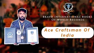 Bravo International Book Of World Records  Ace Craftsman Of India artist worldrecord bravo [upl. by Arerrac138]