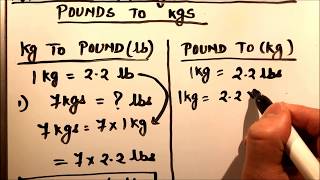 HOW TO CONVERT KILOGRAMS TO POUND Kg TO lb  AND POUNDS TO KILOGRAMlb to kg [upl. by Ahsad]