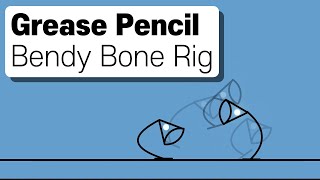 Grease Pencil  2D animation with Bendy bones  2D Rigging a stroke [upl. by Assiral279]