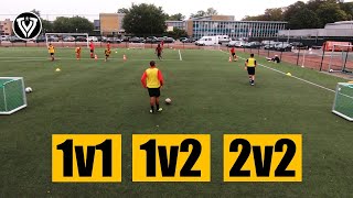 1v1  1v2  2v2  Football  Soccer Exercises  U11  U12  U13  U14  U15 [upl. by Eca]