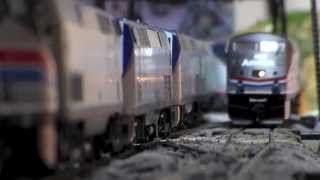 Some of My HO Scale Amtrak Trains In Action 81114 [upl. by Raphael18]