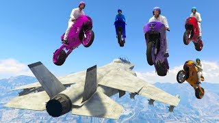 SURVIVE THE DEADLY BIKE ONSLAUGHT GTA 5 Funny Moments [upl. by Fionnula]