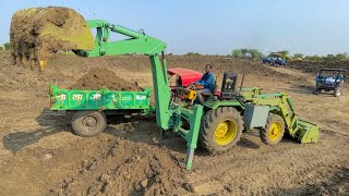 Tractor JCB  Backhoe Loader Attachment for Tractor Loading mud in Pond mahindra 275 Eicher 548 [upl. by Airamana]