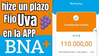 como hacer un plazo fijo uva desde la aplicación Bna más [upl. by Tterag]