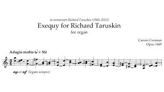 Carson Cooman — Exequy for Richard Taruskin 2022 for organ ScoreVideo [upl. by Ecyle49]