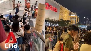 Hundreds evacuate Johor’s Mid Valley Southkey mall after bomb threat [upl. by Ajnin]