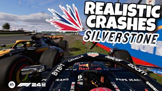 REALISTIC F1 CRASHES SILVERSTONE [upl. by Colon886]