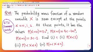 Lec20Random VariablesGTU Exam Questions [upl. by Ettennad689]