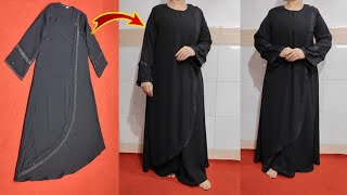 Readymade AbayaBurkha FittingHow to Alter Readymade NiqabBurkaA line Abaya लम्बाई चौड़ाई कम करें [upl. by Shiroma]