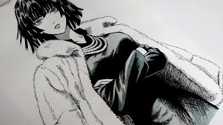 Drawing Fubuki quotHellish Blizzardquot  One Punch Man [upl. by Nahgeam291]