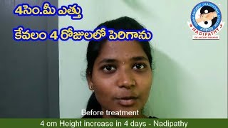 4 cm Height increase in 4 days Nadipathy treatment [upl. by Pelagi799]