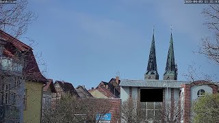 Webcam Quedlinburg windiges Glockengeläut der Nikolaikirche [upl. by Atena269]