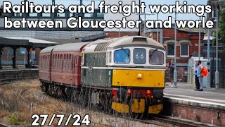 Various railtours and freight workings between Gloucester and worle  27724 [upl. by Lisabeth413]