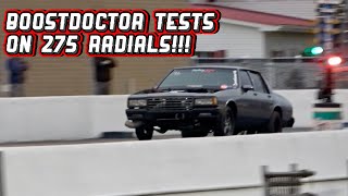 BOOSTDOCTOR TESTS ON 275 DRAG RADIALS  RAIN STOPPED COUNTRY C FROM MAKING A TEST PASS [upl. by Alleram592]